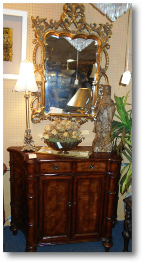Beautiful Mirror, Foyer Table and Accessories